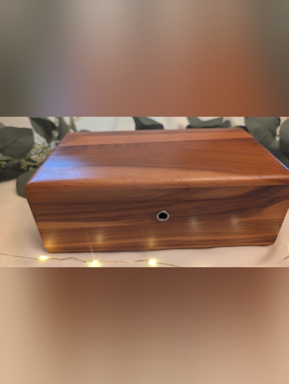 Wood-Grain Cable Organizer Box in Brown - Cord Management